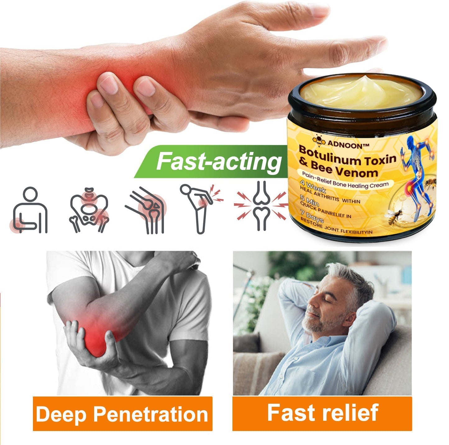 ADNOON® Botulinum Toxin & Bee Venom Pain-Relief Bone Healing Cream(Specially for older adults)