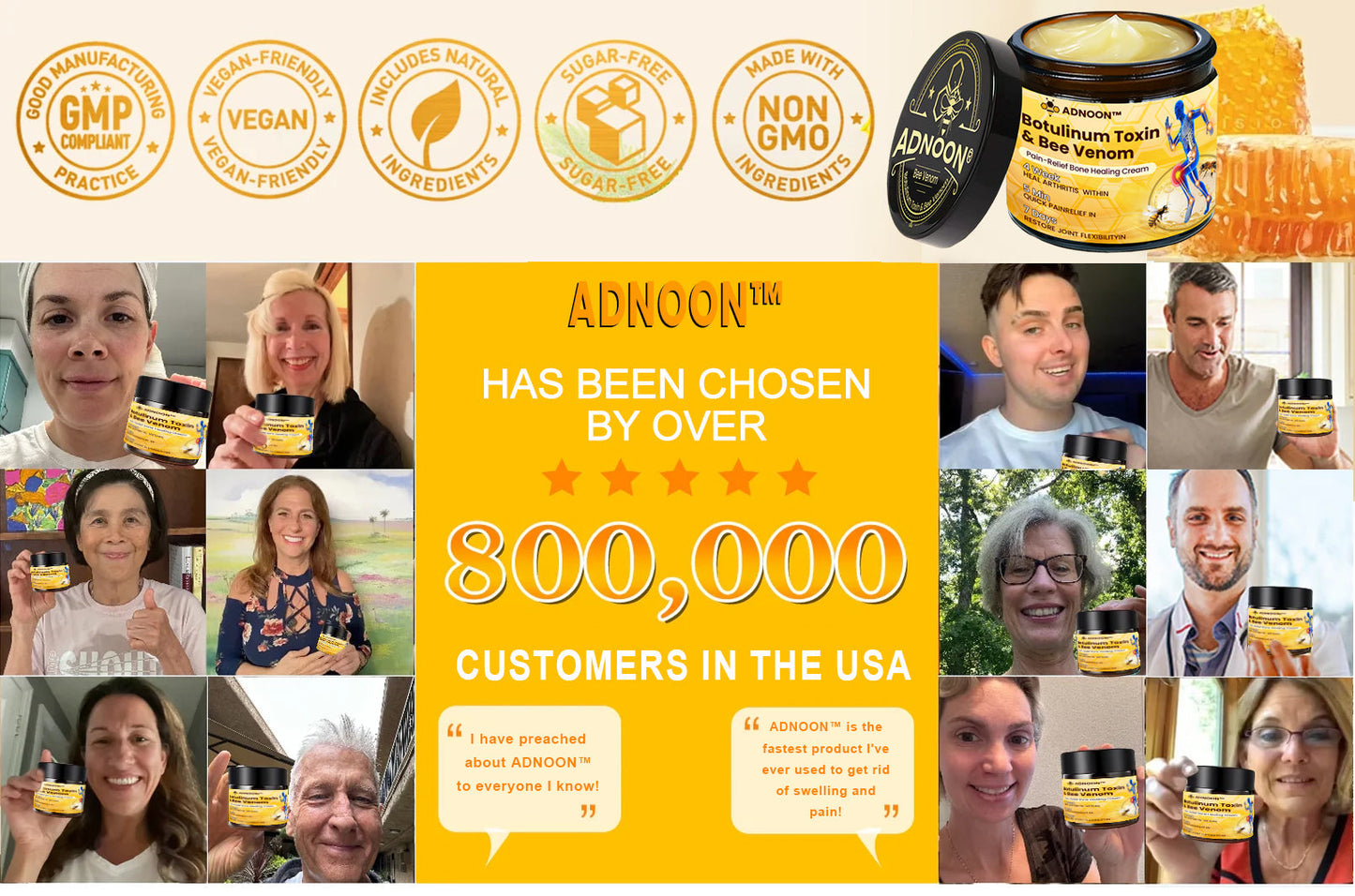 ADNOON® Botulinum Toxin & Bee Venom Pain-Relief Bone Healing Cream(Specially for older adults)